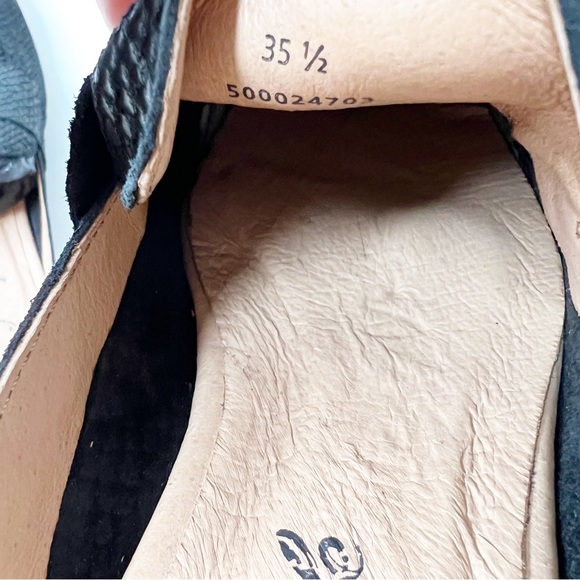 Free People At Ease Black Suede Mules Size 35.5 US 5.5 Slip On Square Toe Heel - Picture 6 of 11